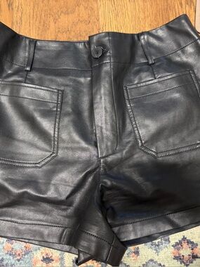Classic Black Faux Leather Shorts